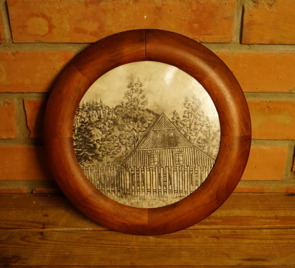 Dřevěný kulatý rámeček