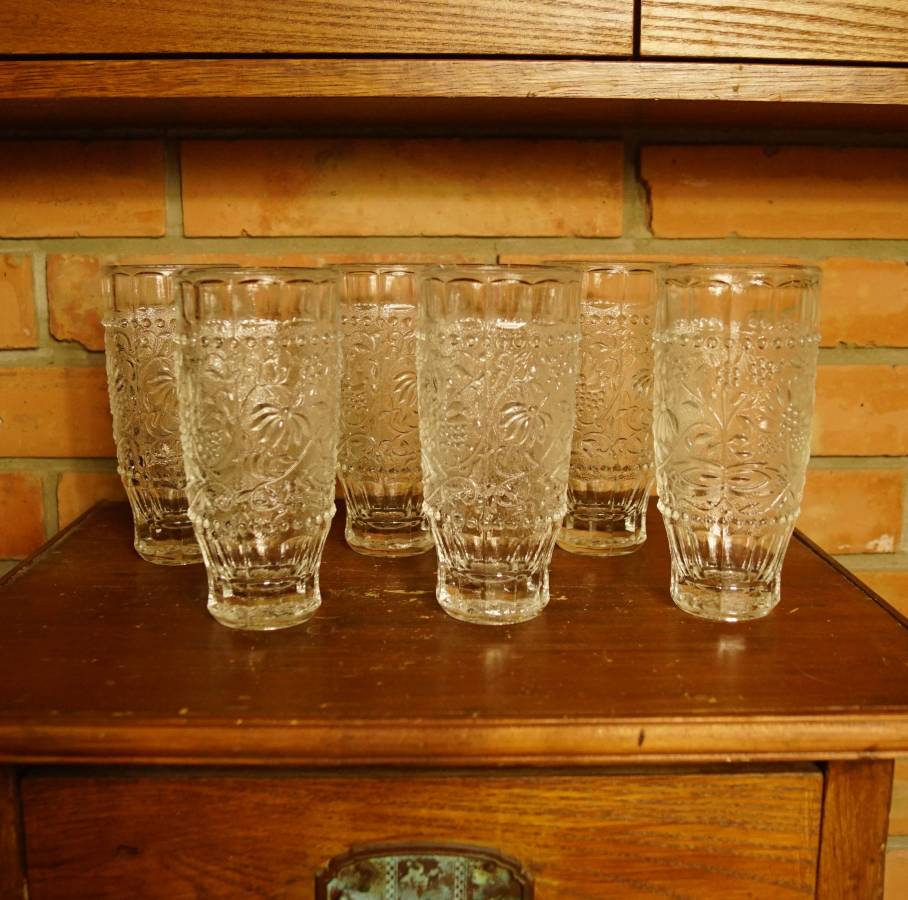 Retro hrubé sklenice 6 ks