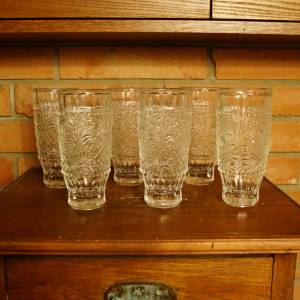 Retro hrubé sklenice 6 ks