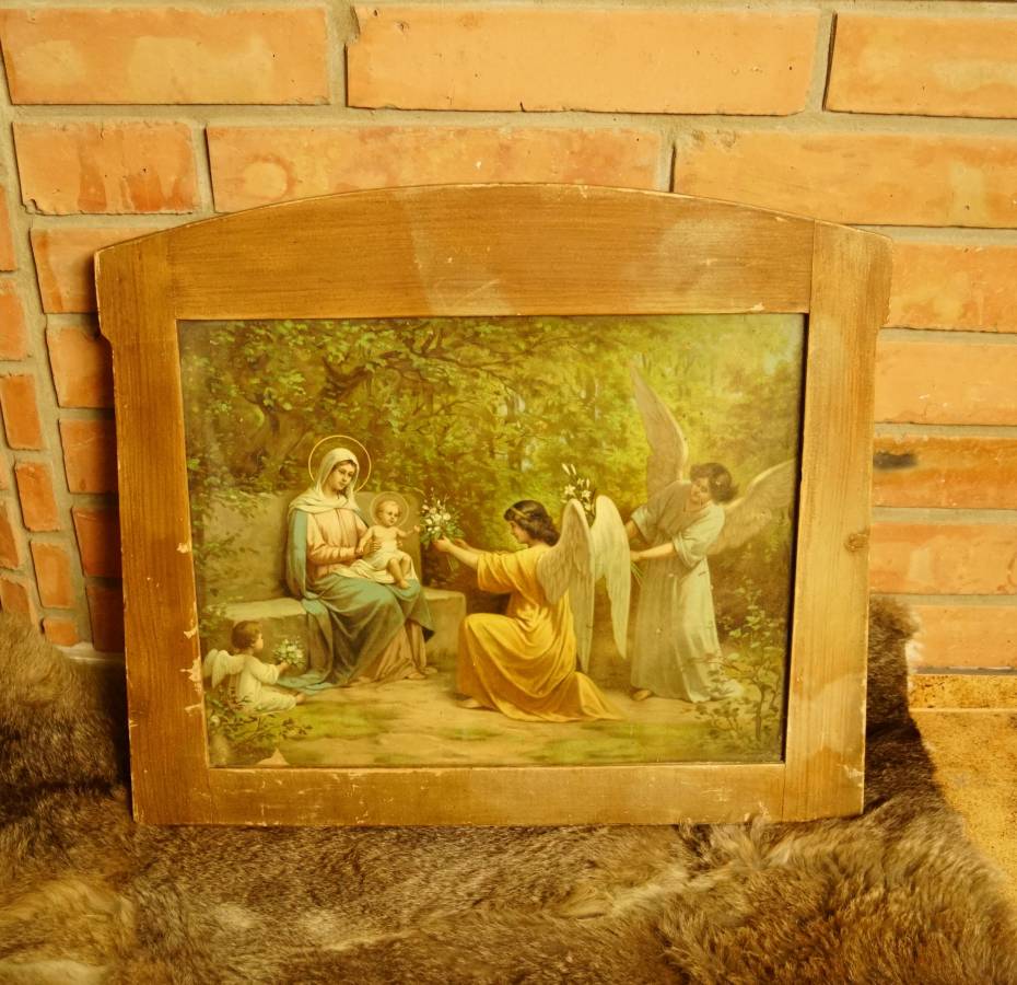 Starý dřevěný rám s obrázkem /104.