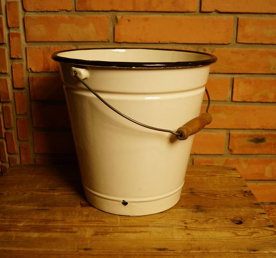 Vanilkový smaltovaný kýbl - kbelík