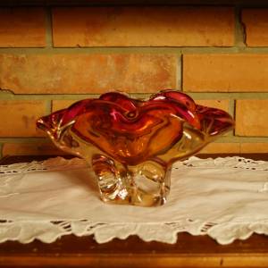 Hutní sklo - miska růže