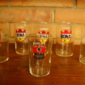 5+1 malá hořčicové retro sklenice Boni