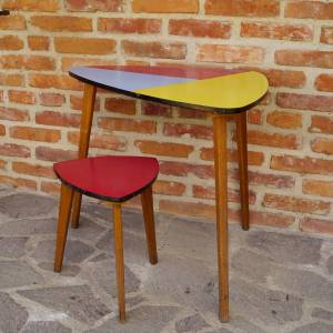 Konferenční retro stolek Brusel 58 Trsátko + židle