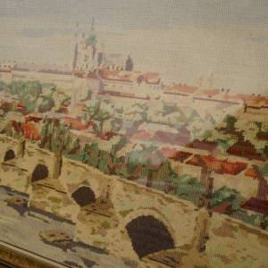 Vyšívaný obraz - Praha