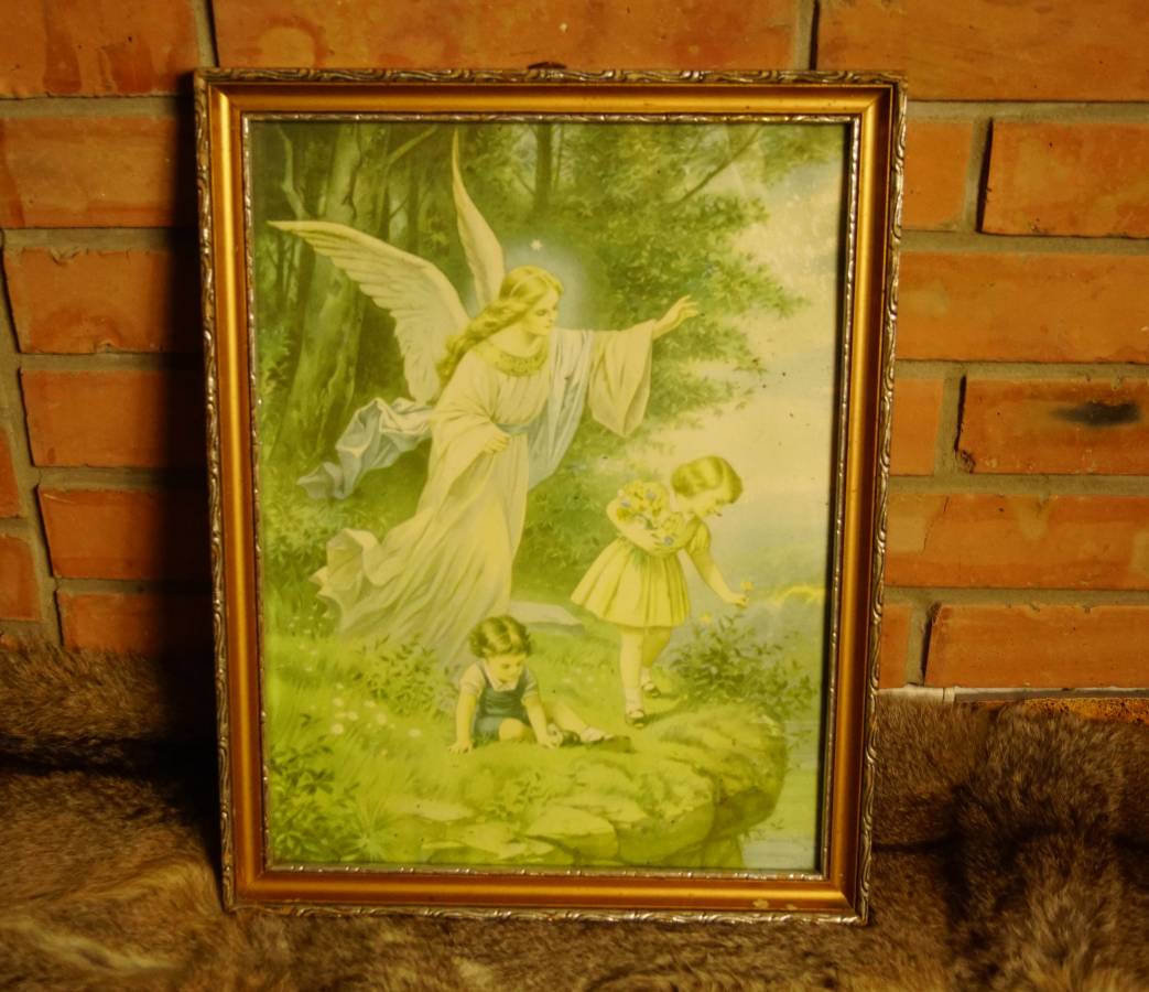 Starý rám + obrázek s andělem