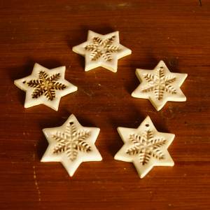 Vánoční keramické hvězdičky 5 ks