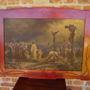 Obrovský dřevěný rám s obrazem / 162.
