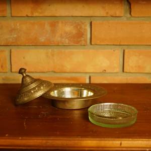 Starožitná dóza - talířek, miska, poklop